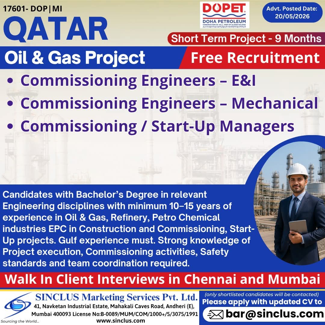 Urgent Hiring for Qatar