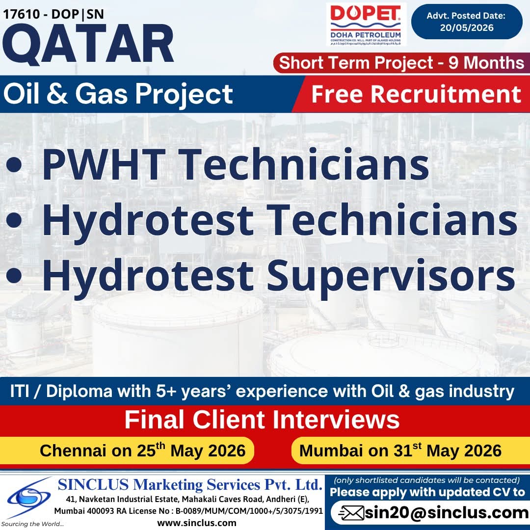 Urgent Hiring for Qatar