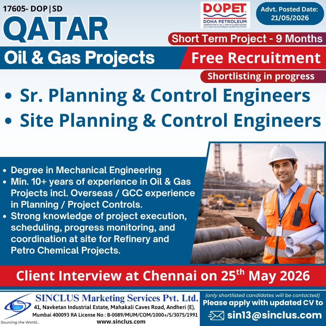 Urgent Hiring for Qatar