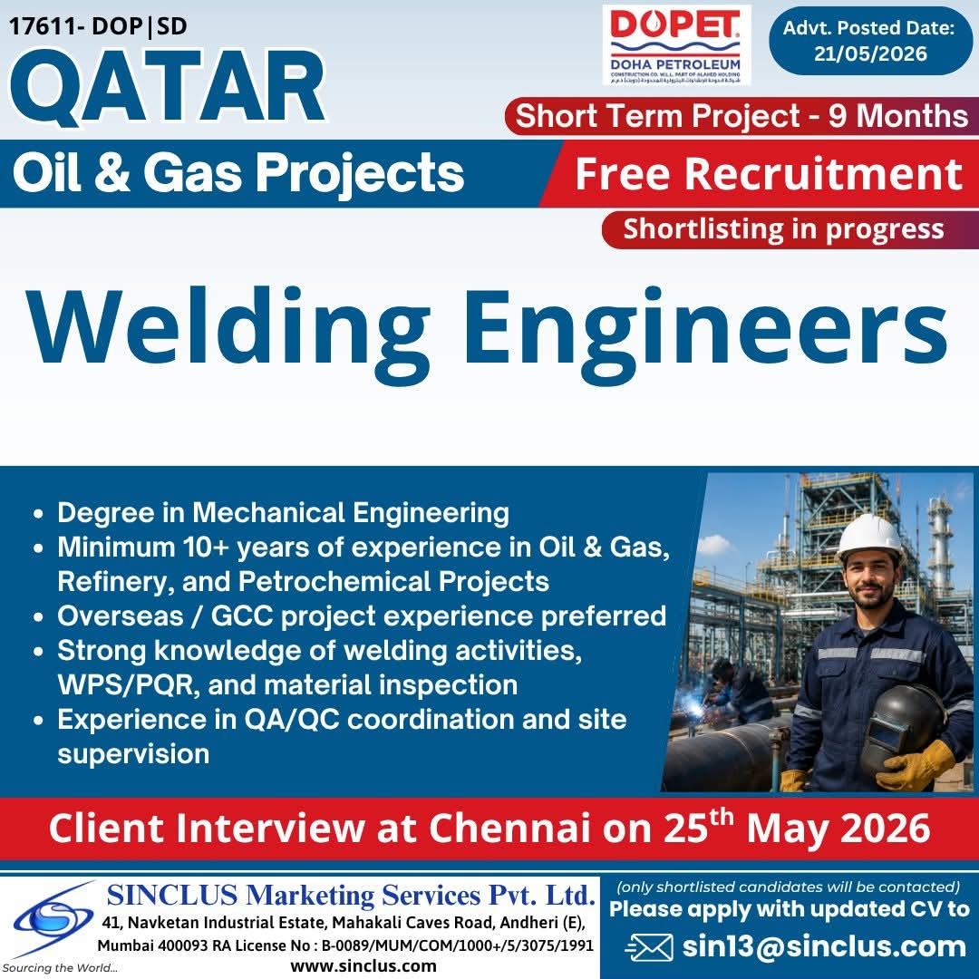 Urgent Hiring for Qatar
