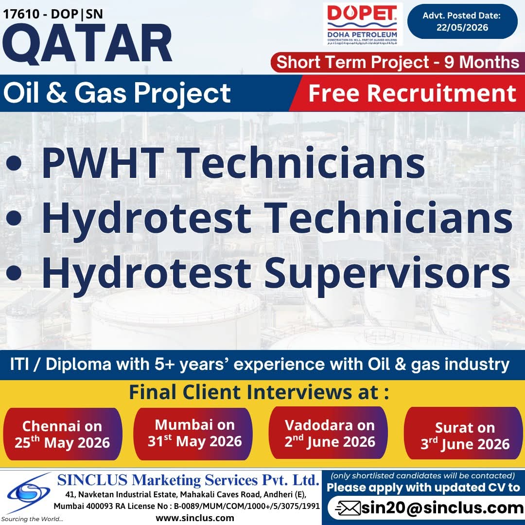 Urgent Hiring for Qatar