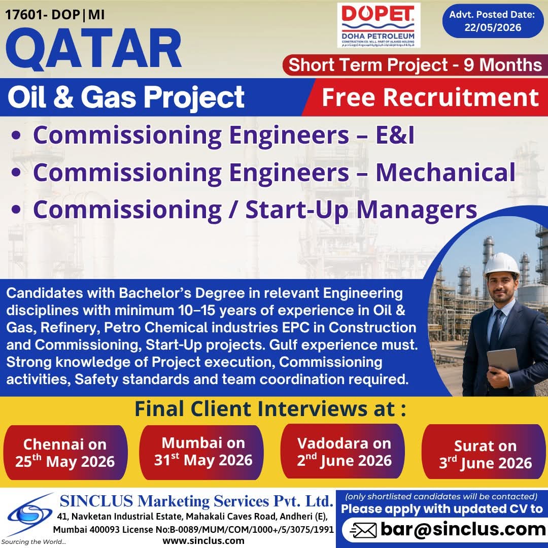 Urgent Hiring for Qatar