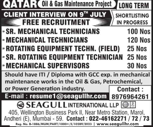 Urgent Hiring for Qatar