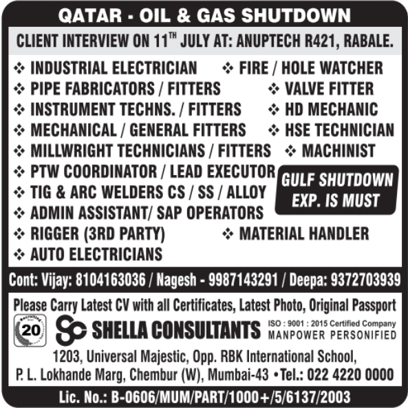 Urgent Hiring for Qatar