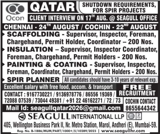 Urgent Hiring for Qatar