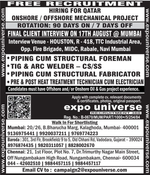 Urgent Hiring for Qatar