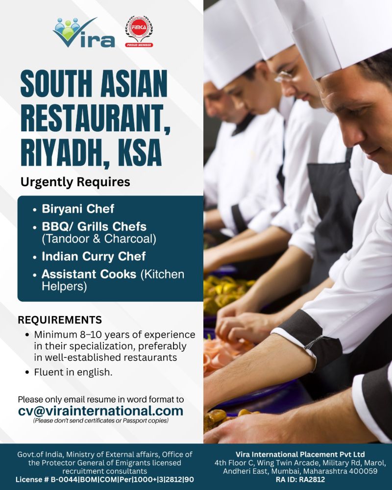Urgent Hiring for Riyadh