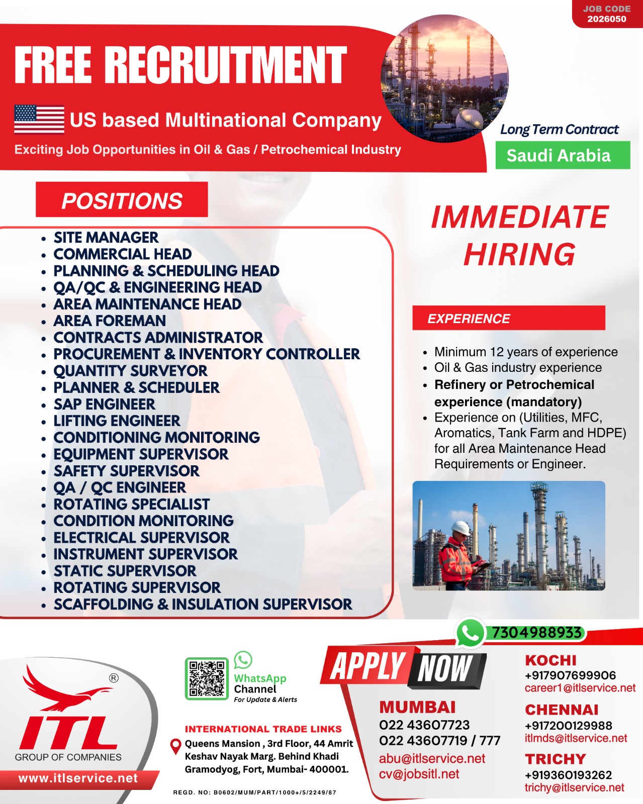 Urgent Hiring For Saudi Arabia