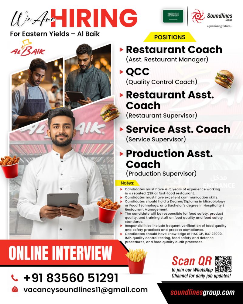 Urgent Hiring for Saudi Arabia