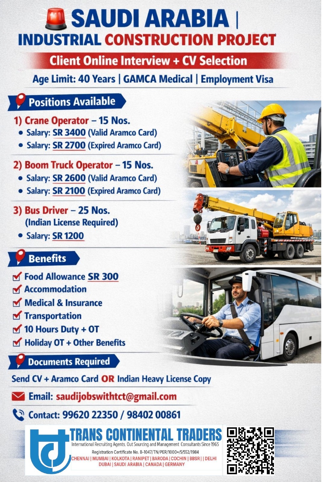 Urgent Hiring for Saudi Arabia