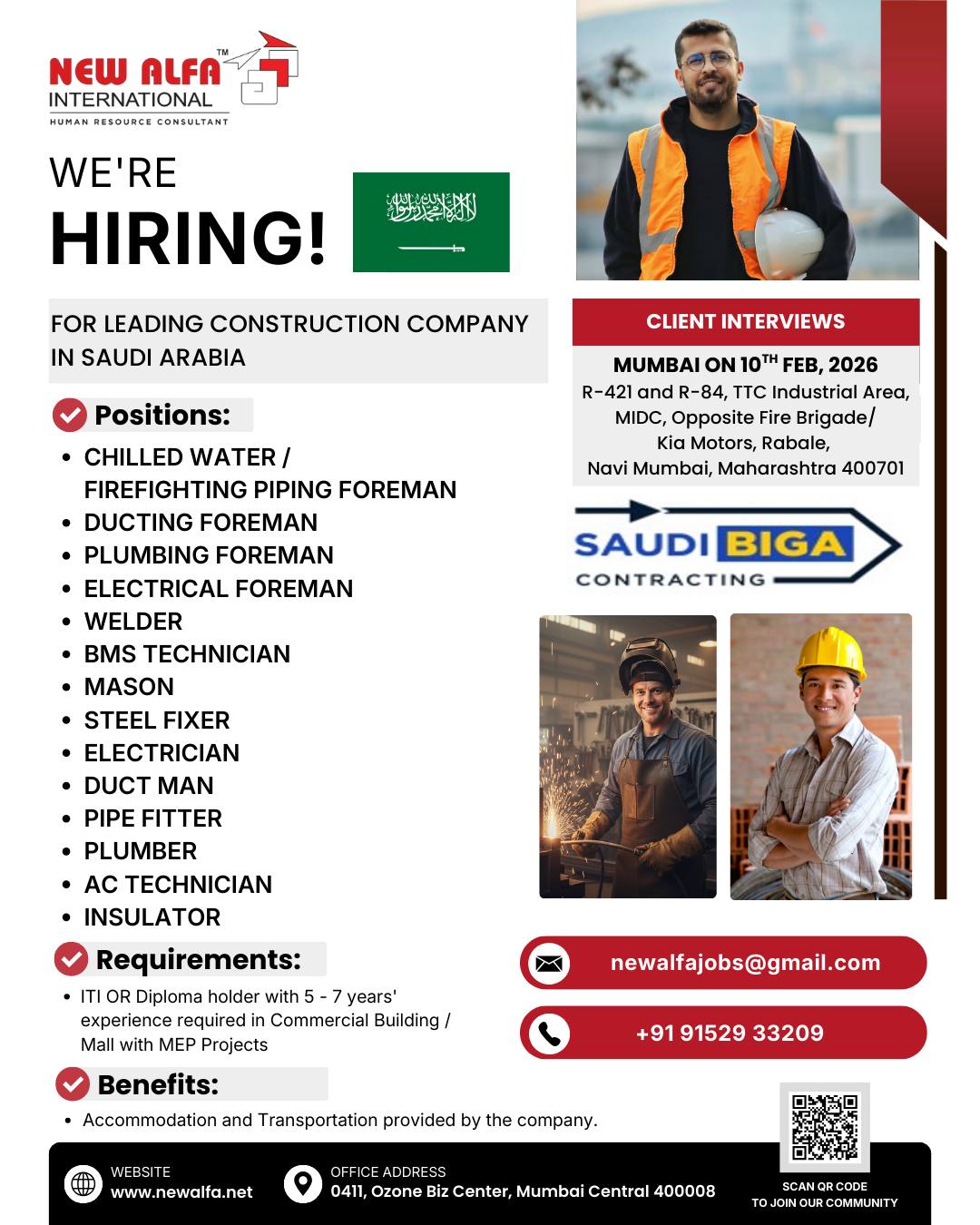 Urgent Hiring for Saudi Arabia
