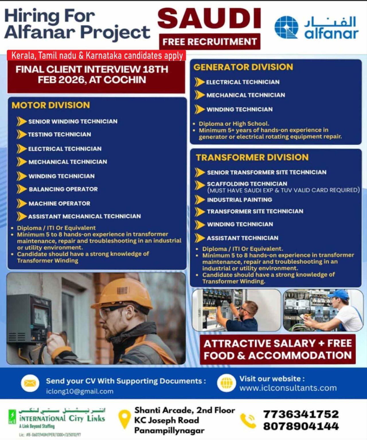 Urgent Hiring for Saudi Arabia