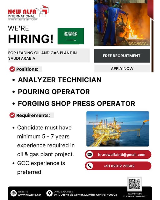 Urgent Hiring for Saudi Arabia