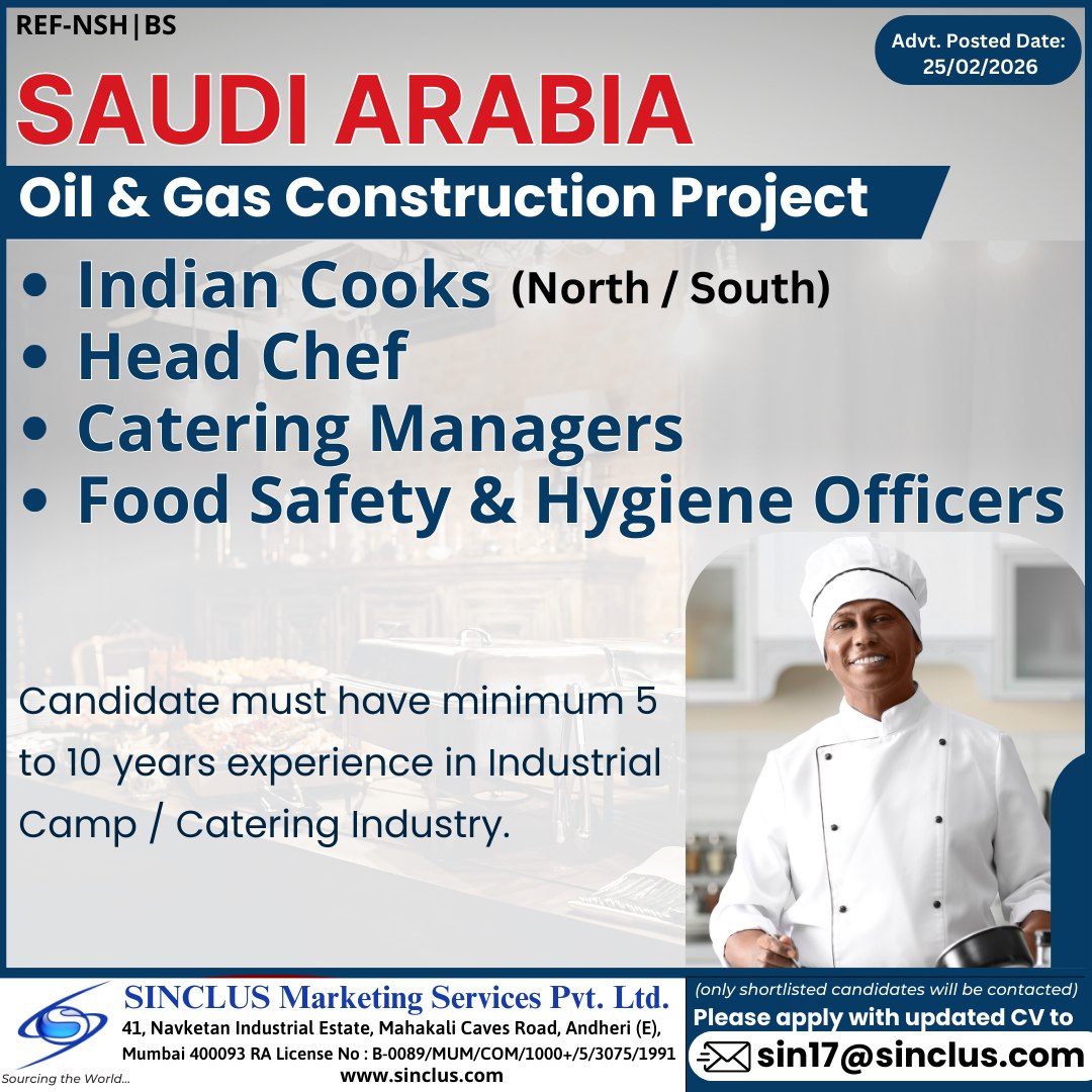 Urgent Hiring for Saudi Arabia