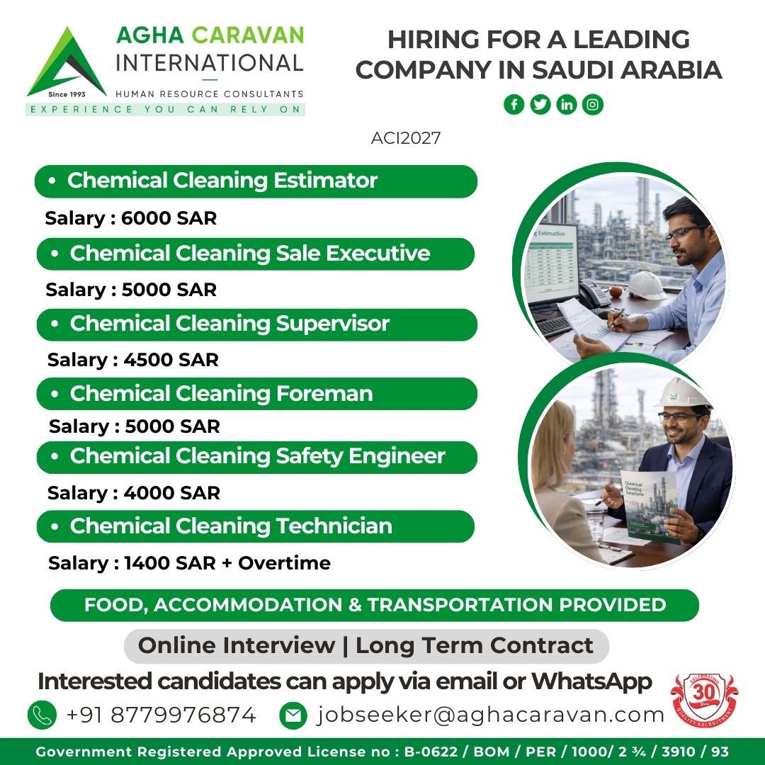 Urgent Hiring for Saudi Arabia