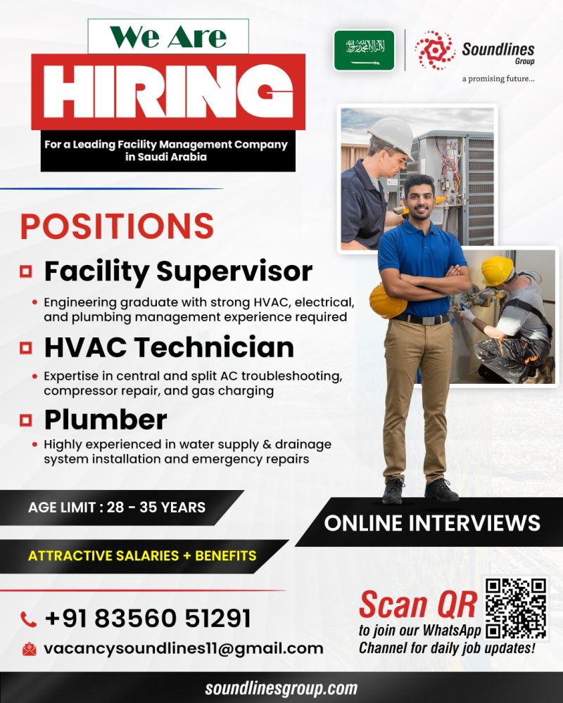 Urgent Hiring for Saudi Arabia