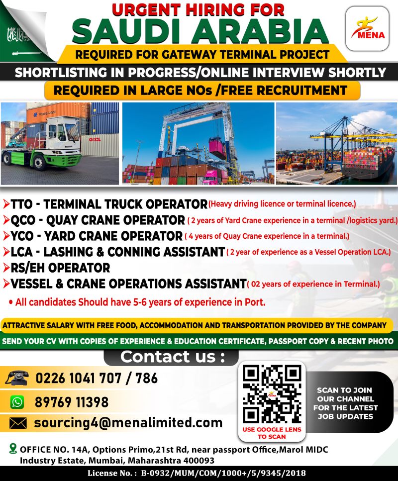 Urgent Hiring for Saudi Arabia
