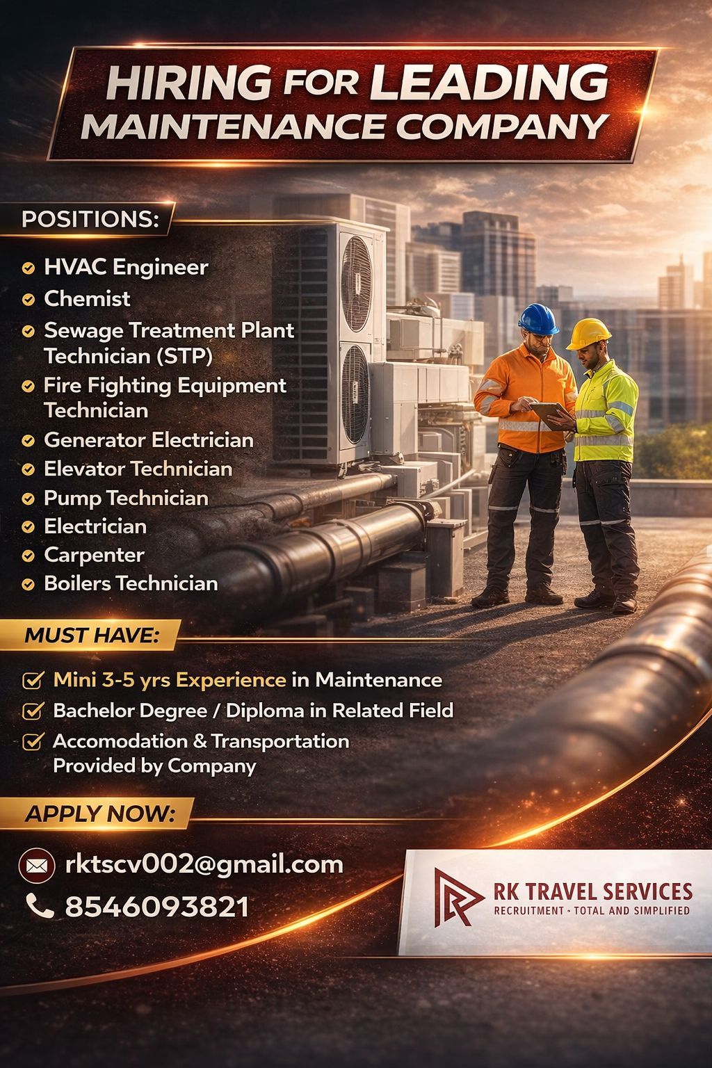 Urgent Hiring for Saudi Arabia