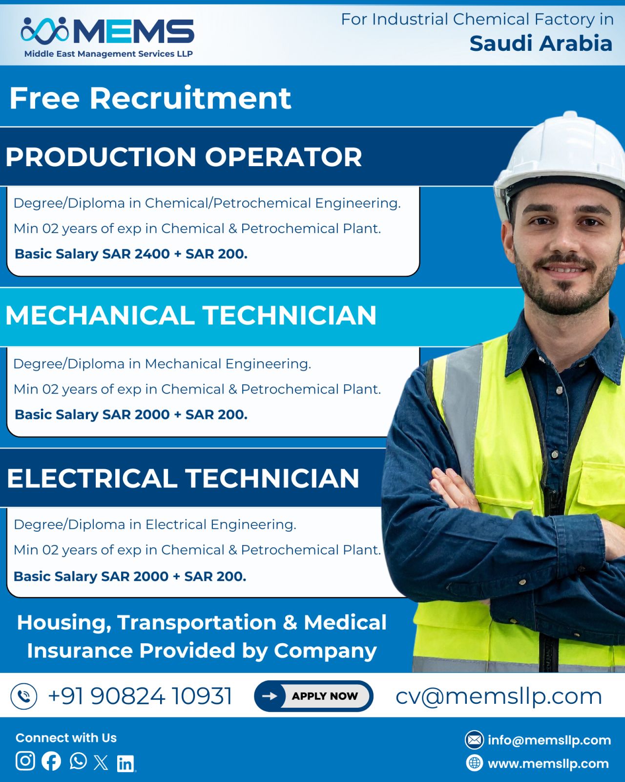 Urgent Hiring for Saudi Arabia