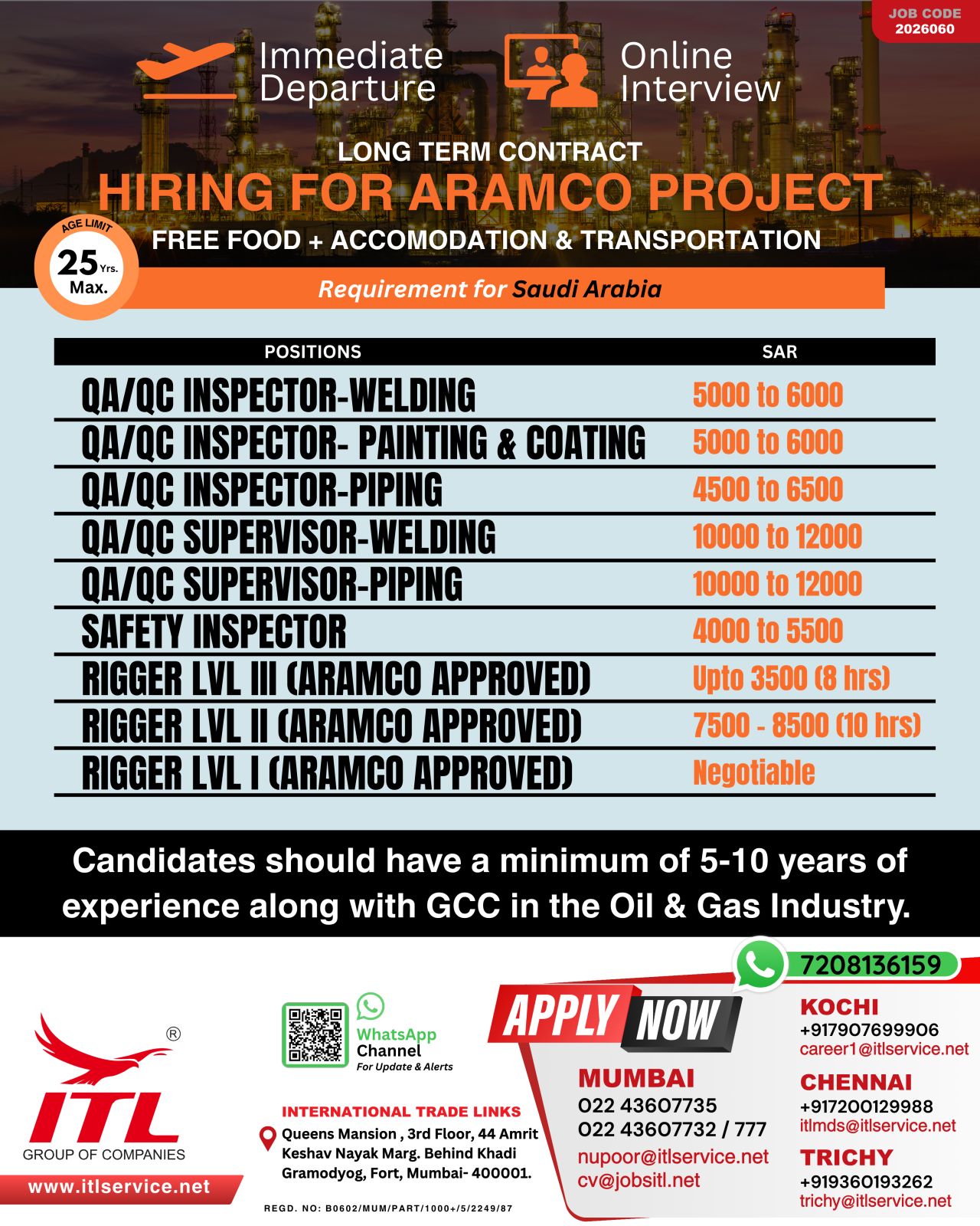 Urgent Hiring for Saudi Arabia