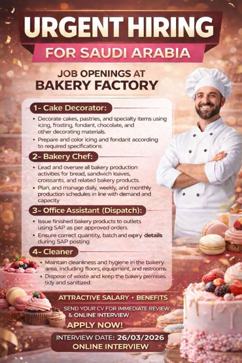 Urgent Hiring for Saudi Arabia