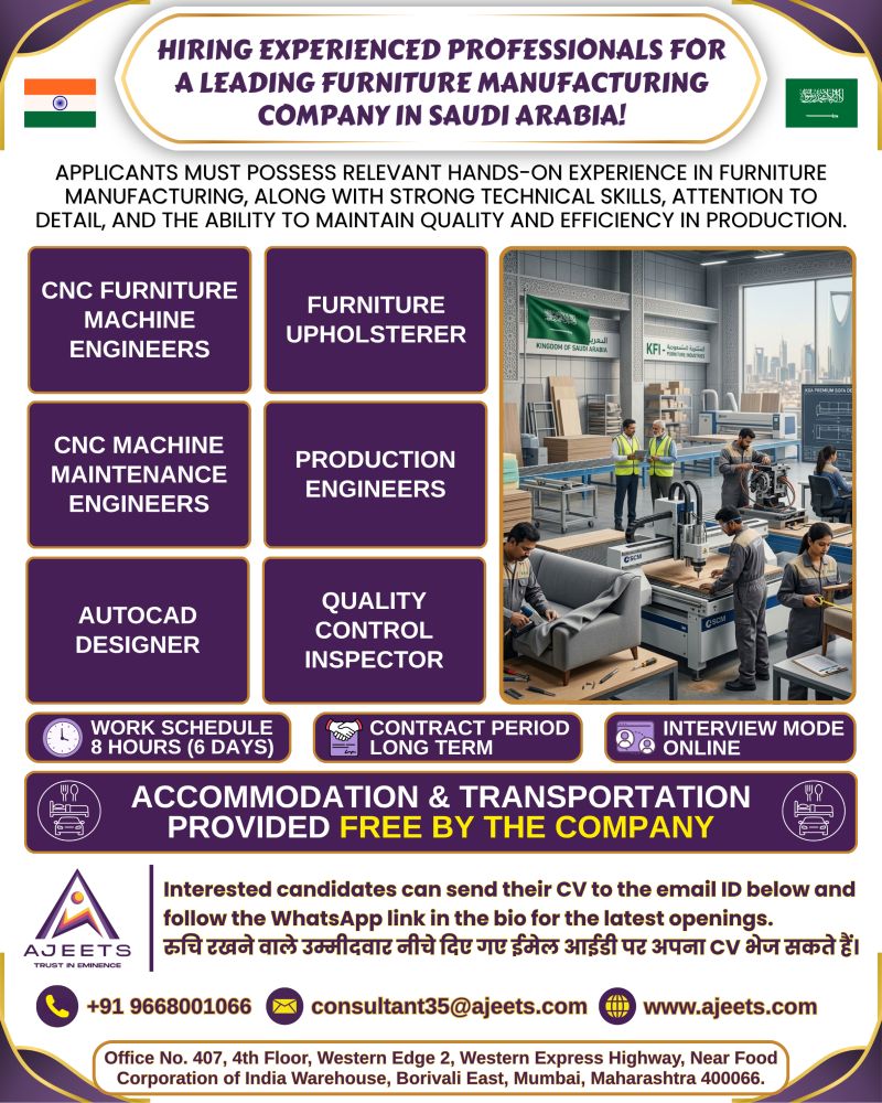 Urgent Hiring for Saudi Arabia
