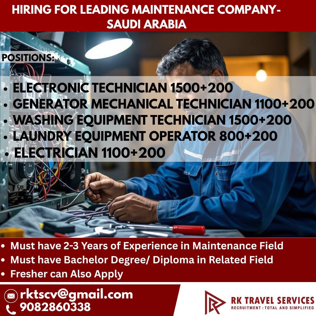 Urgent Hiring for Saudi Arabia