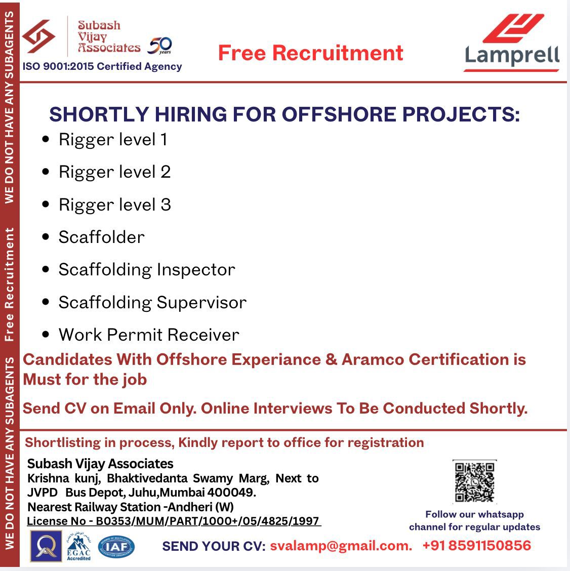 Urgent Hiring for Saudi Arabia