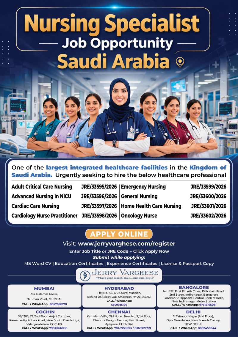 Urgent Hiring for Saudi Arabia