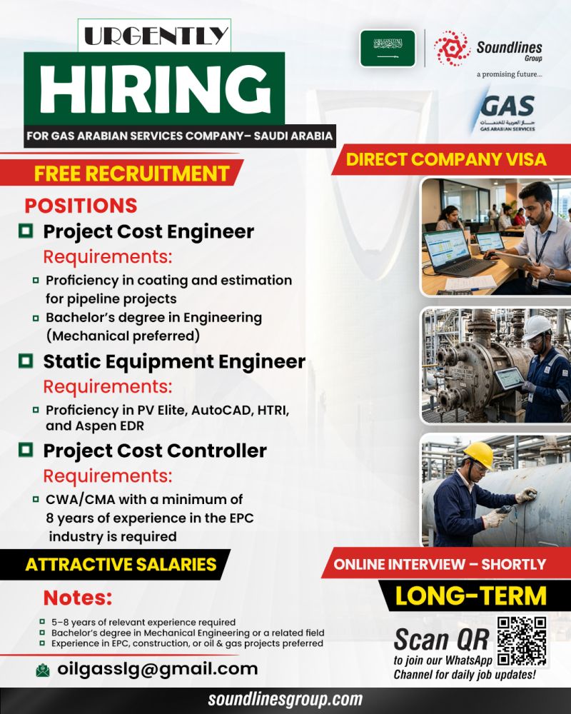 Urgent Hiring for Saudi Arabia