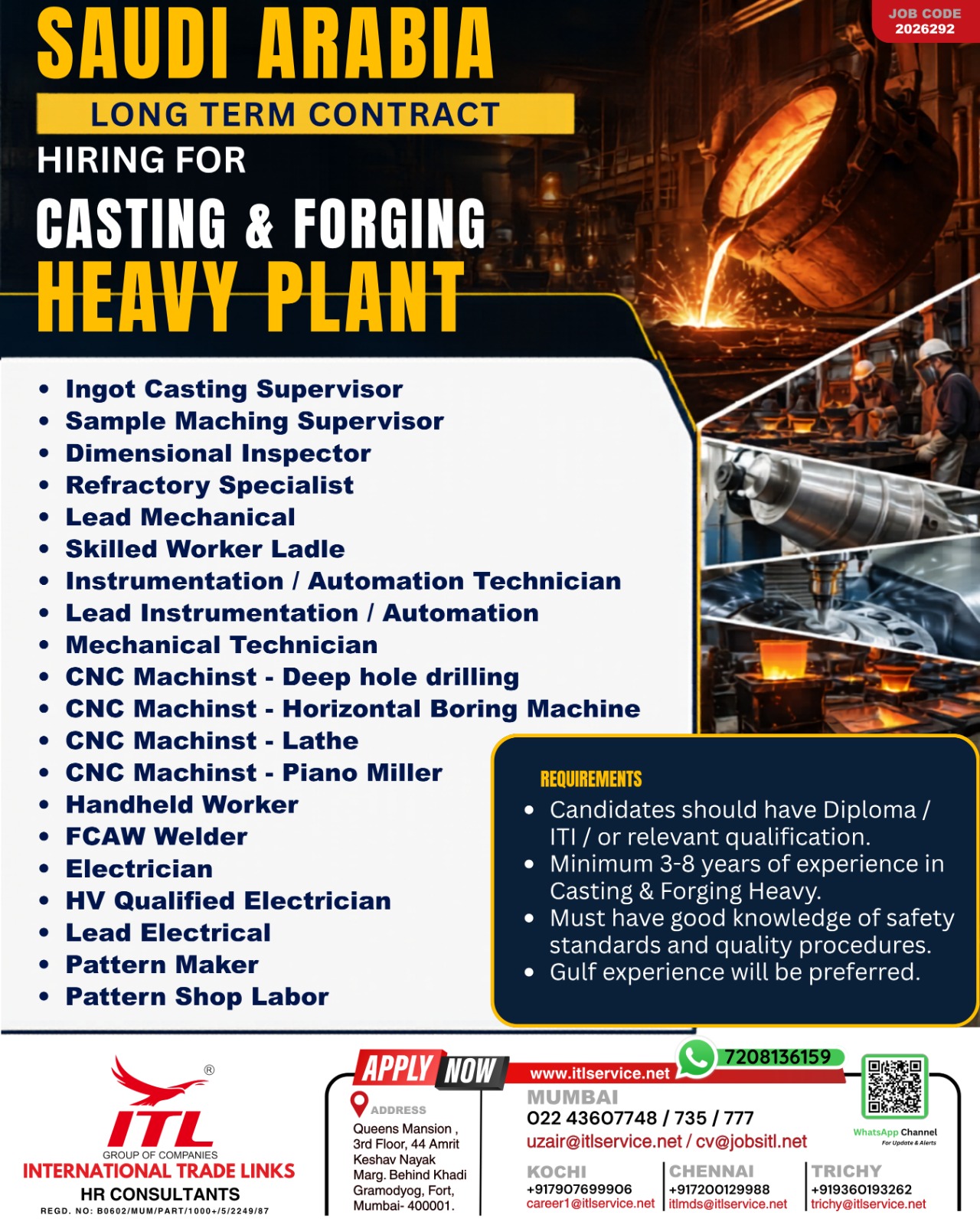 Urgent Hiring for Saudi Arabia