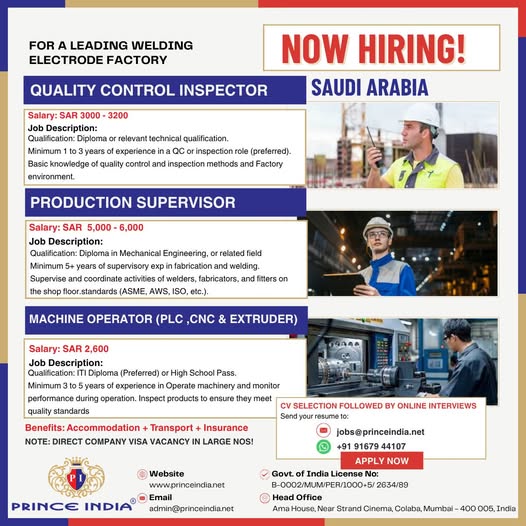 Urgent Hiring for Saudi Arabia