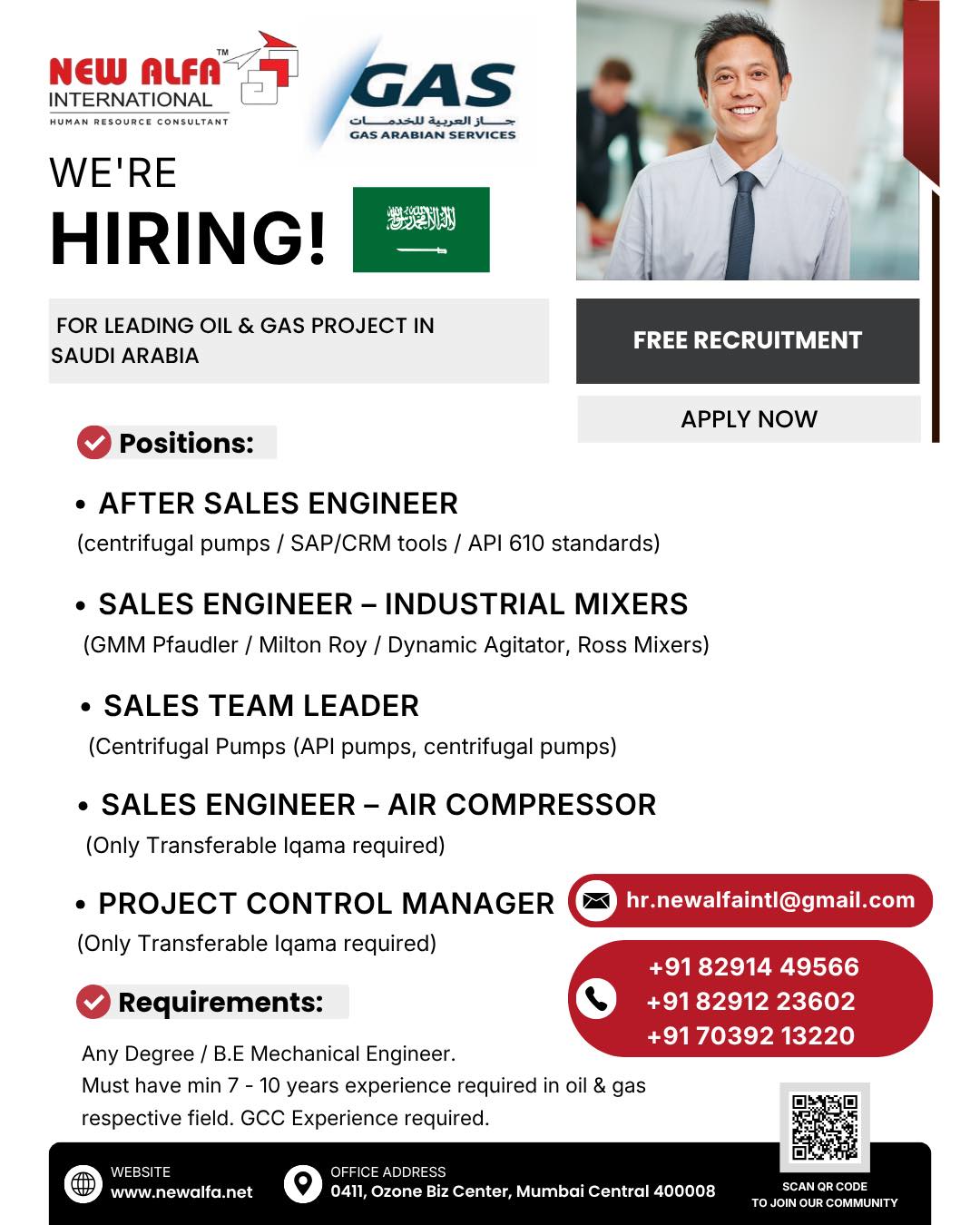 Urgent Hiring for Saudi Arabia