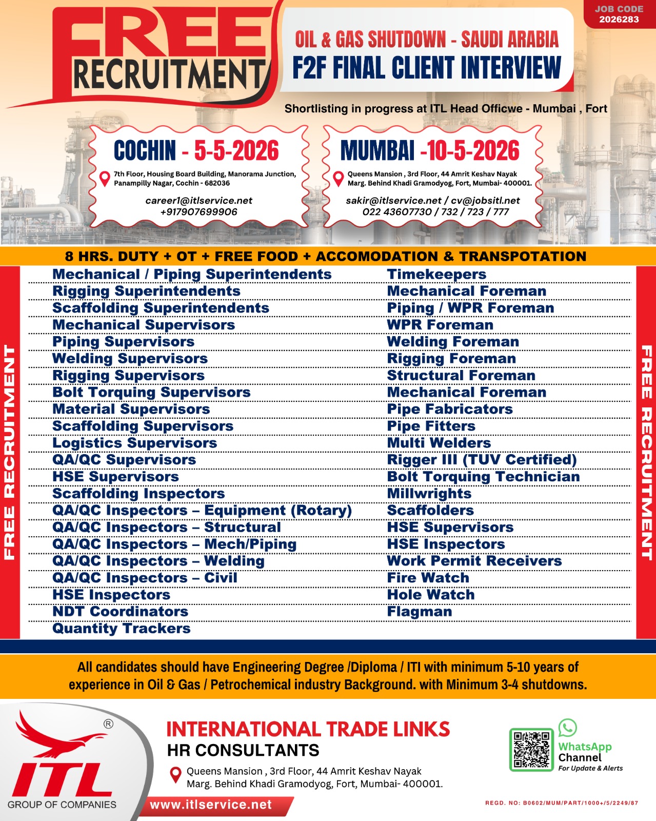 Urgent Hiring for Saudi Arabia