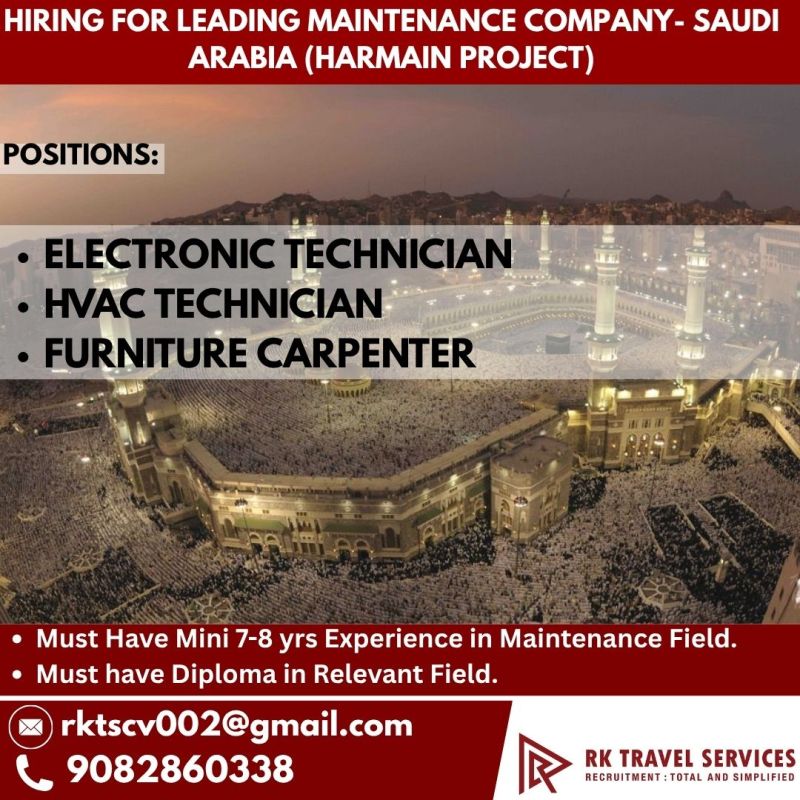 Urgent Hiring for Saudi Arabia
