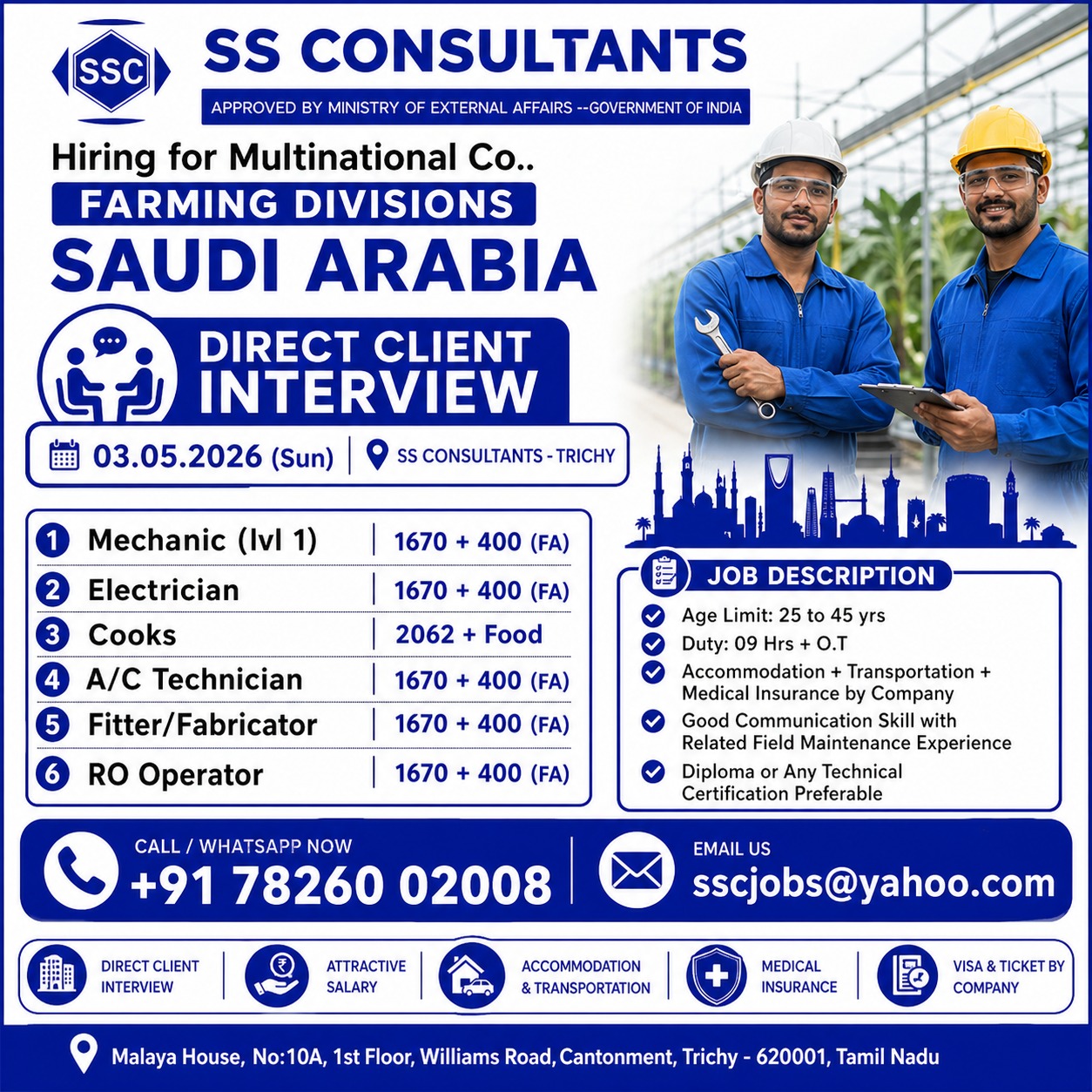 Urgent Hiring for Saudi Arabia