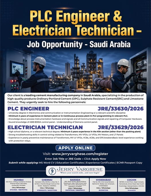 Urgent Hiring for Saudi Arabia