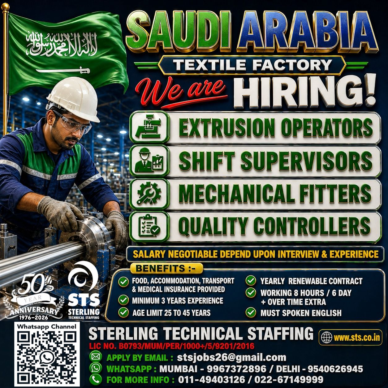 Urgent Hiring for Saudi Arabia