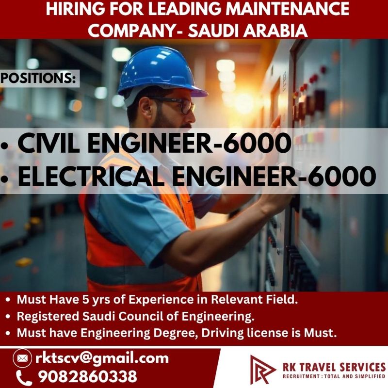Urgent Hiring for Saudi Arabia