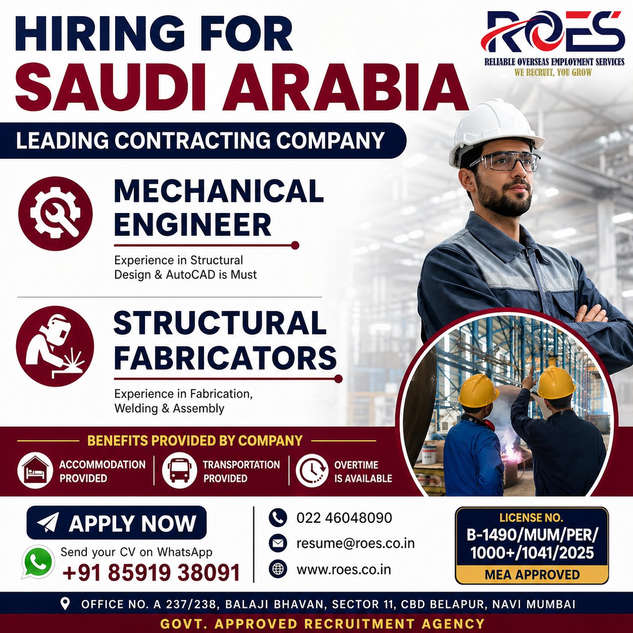 Urgent Hiring for Saudi Arabia