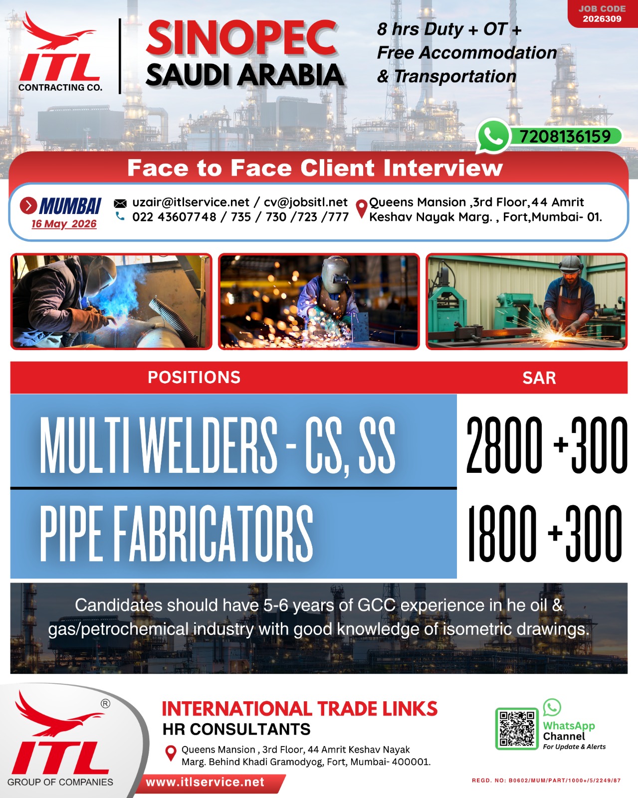 Urgent Hiring for Saudi Arabia