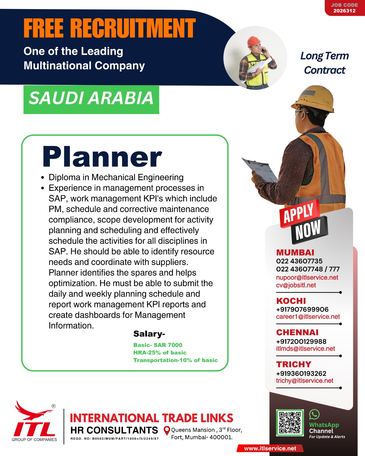 Urgent Hiring for Saudi Arabia