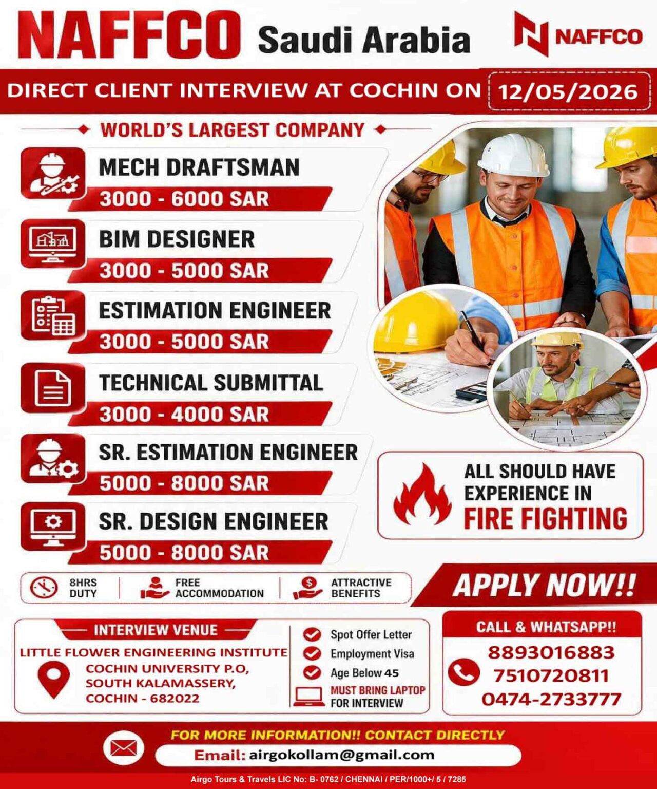 Urgent Hiring for Saudi Arabia