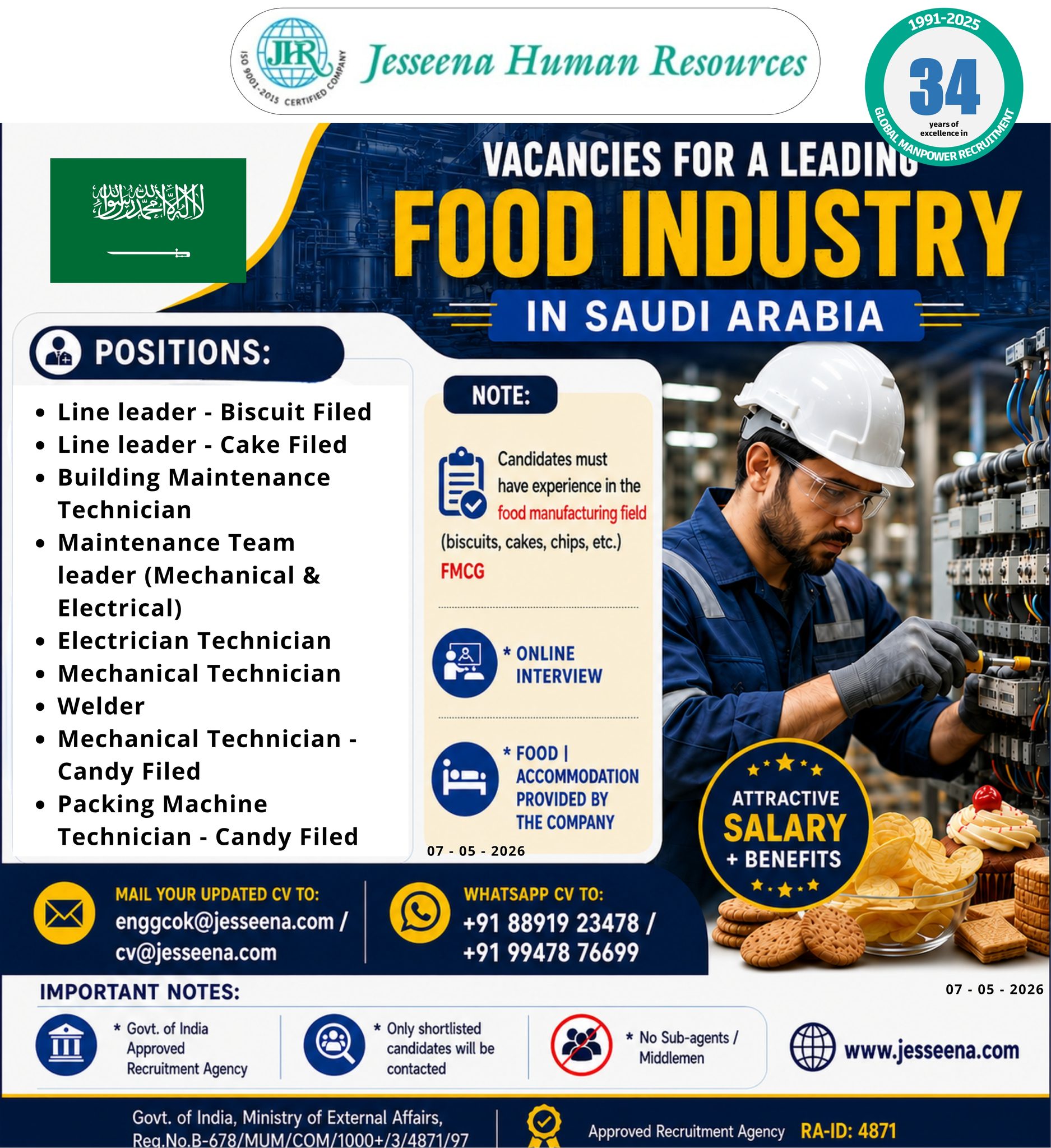 Urgent Hiring for Saudi Arabia