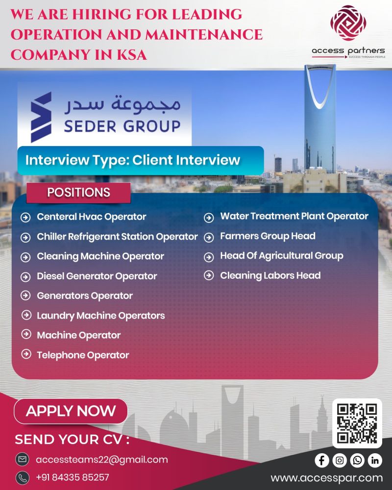 Urgent Hiring for Saudi Arabia