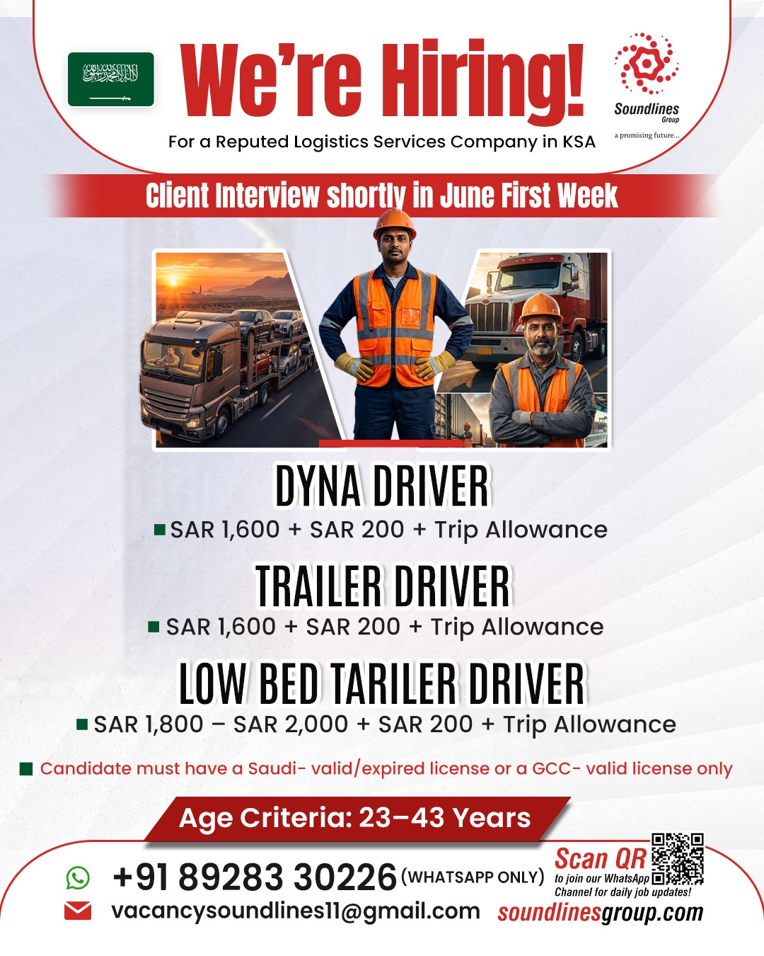 Urgent Hiring for Saudi Arabia