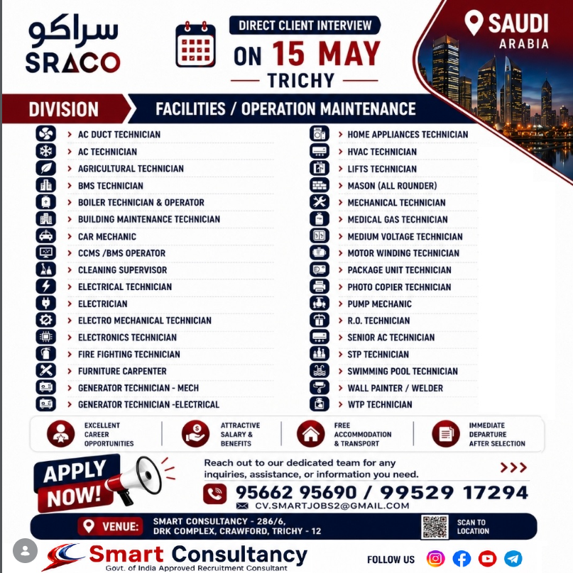 Urgent Hiring for Saudi Arabia