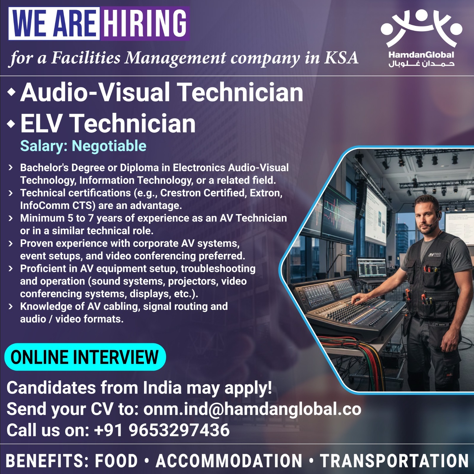 Urgent Hiring for Saudi Arabia