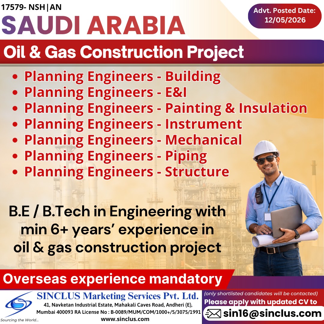 Urgent Hiring for Saudi Arabia
