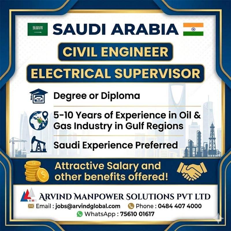 Urgent Hiring for Saudi Arabia